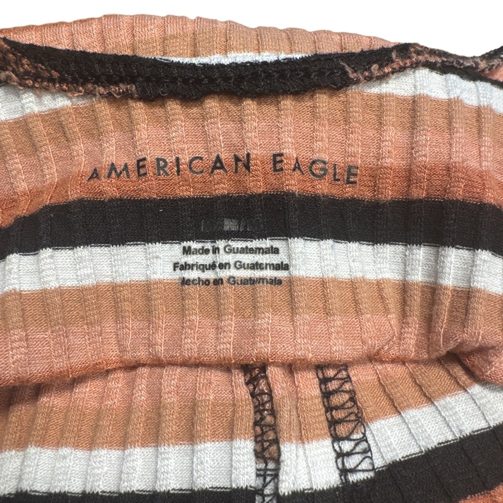 American Eagle Ribbed Striped Button Front Mini Dress Size M - Picture 5 of 5